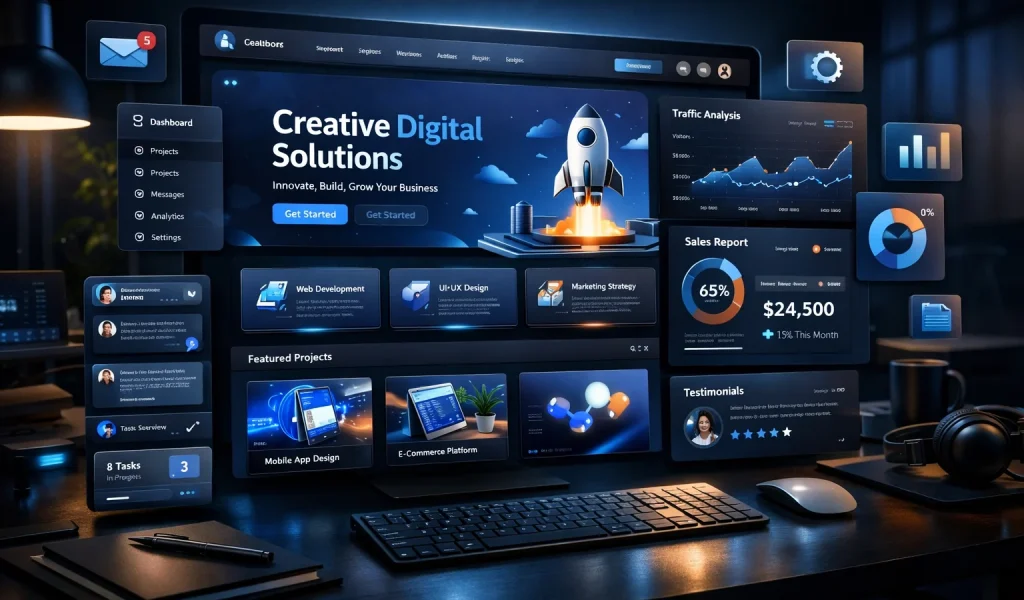 digital graphics for website design UI elements