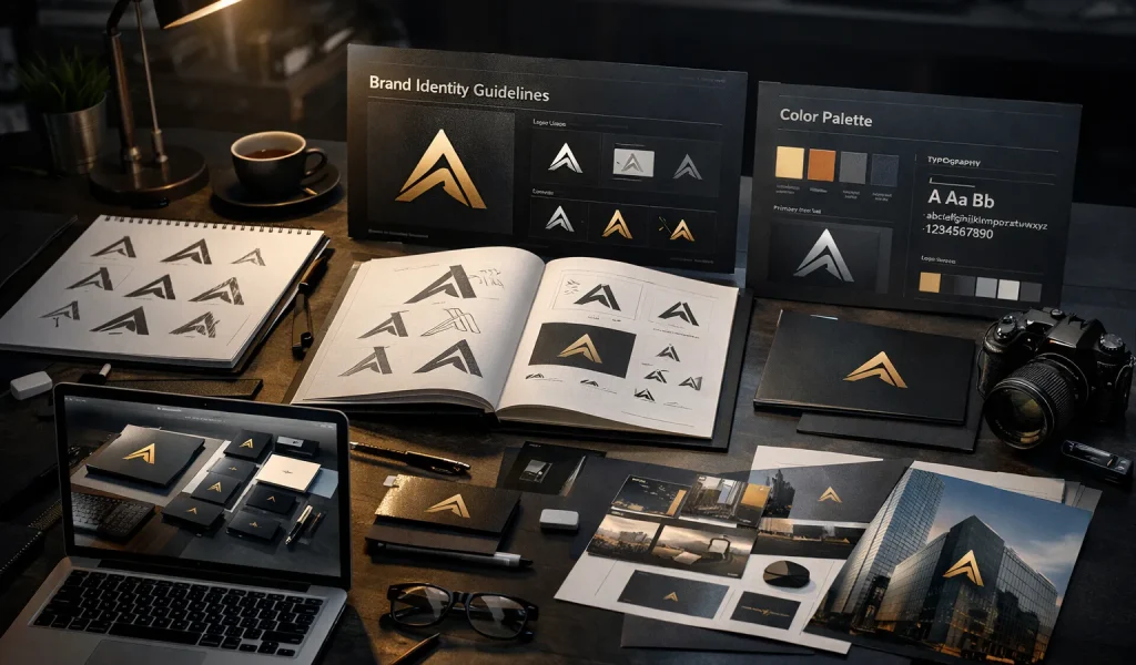logo and brand identity design process for business