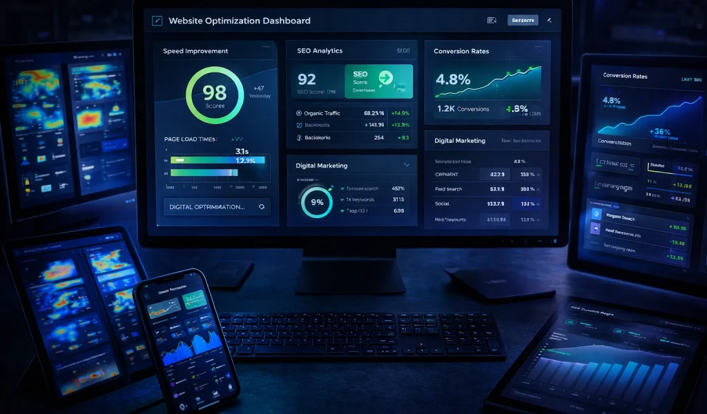website optimization for business growth analytics dashboard